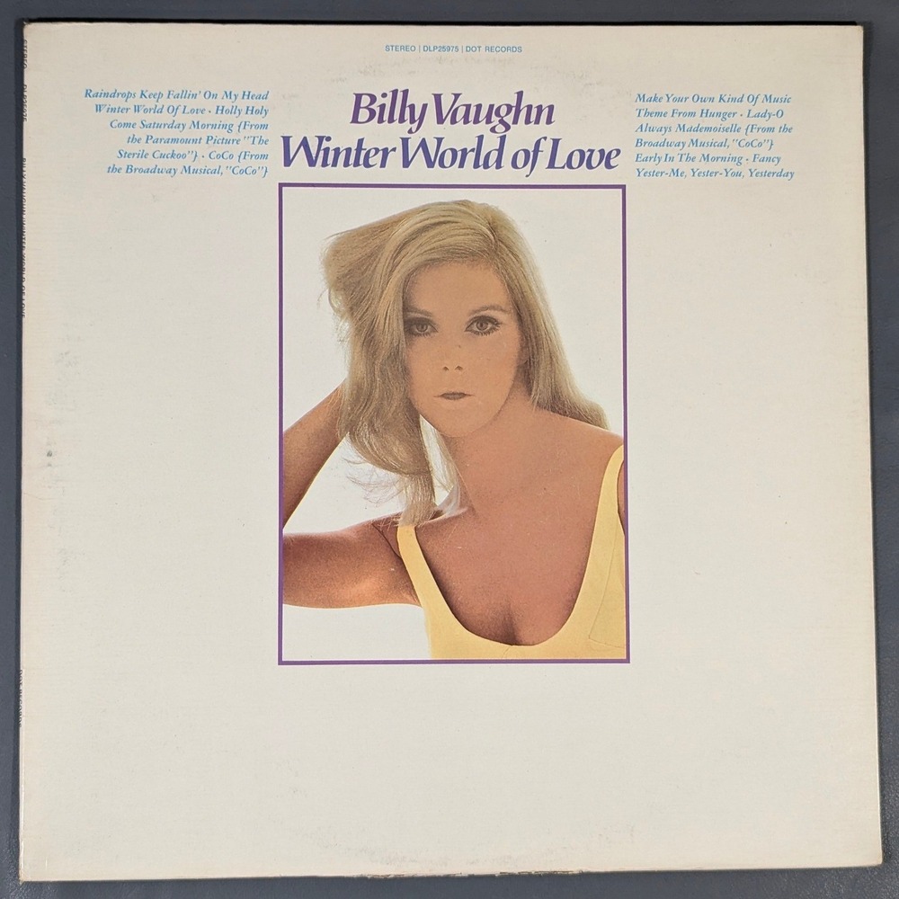 Billy Vaughn Winter World of Love Vinyl LP Dot Records DLP 25975 1969 VG+